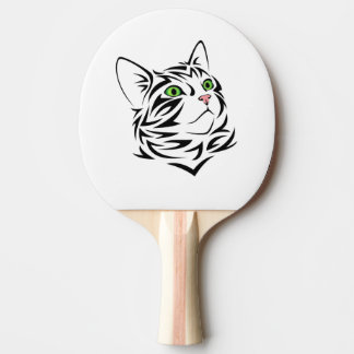 Strickkitty mit grünen Augen Tischtennis Schläger
