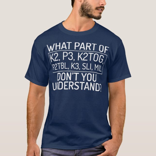 Strickknette Garnelenliebhaber verstehen Zitate T-Shirt (Vorderseite)