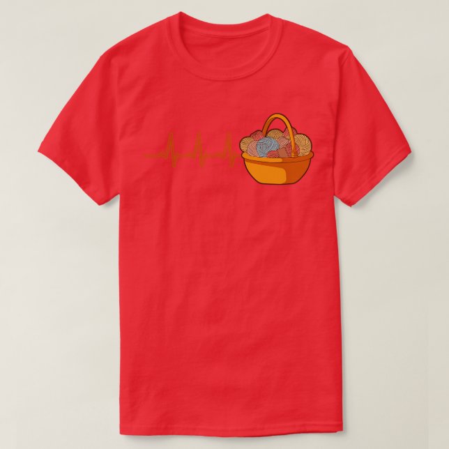 Strickkorb mit Wolle T-Shirt (Design vorne)