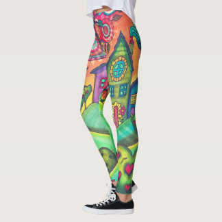 Strickleggings mit Volkskunst-Motiven Leggings