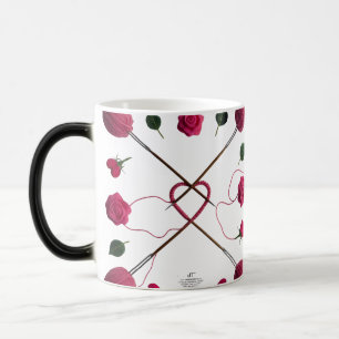 Strickliebe-Herz-Farbenwandel-Tasse Handarbeit Verwandlungstasse