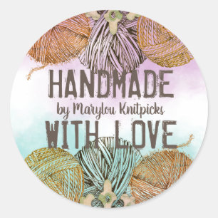 Strickmarkierungen aus Strickfaser Runder Aufkleber