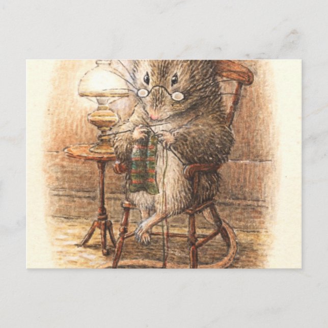 Strickmäuse - Beatrix Potter Postkarte (Vorderseite)