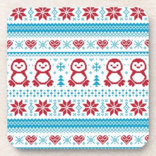 Strickmuster für Weihnachten und Winter Getränkeuntersetzer
