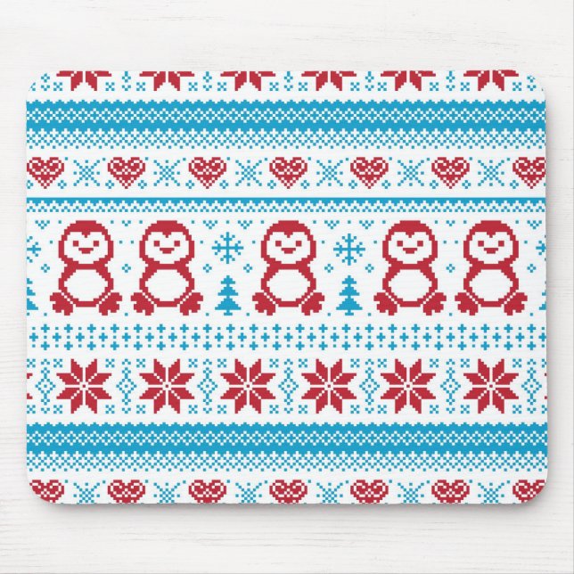 Strickmuster für Weihnachten und Winter Mousepad (Vorne)