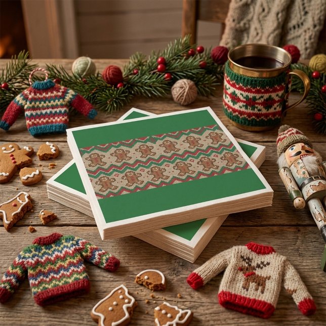 Strickmuster für Weihnachtsmann aus Lebkuchen  Serviette (Von Creator hochgeladen)