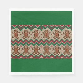 Strickmuster für Weihnachtsmann aus Lebkuchen  Serviette