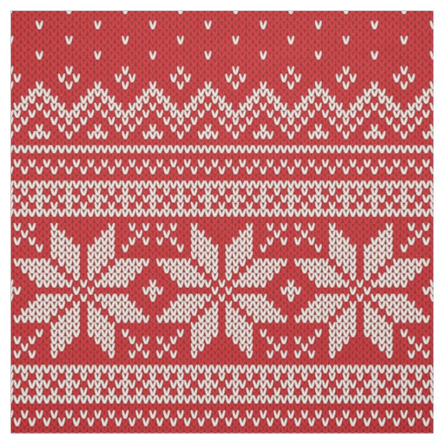 Strickmuster für Weihnachtspullover - ROT Stoff (Muster)