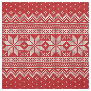 Strickmuster für Weihnachtspullover - ROT Stoff