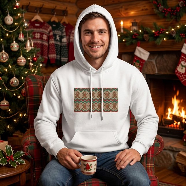 Strickmuster Weihnachtsmann Lebkuchenmann  Hoodie (Von Creator hochgeladen)