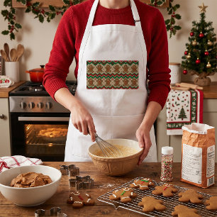 Strickmuster Weihnachtsmann Lebkuchenmann Schürze