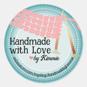 Stricknadeln aus Strickstricken Runder Aufkleber