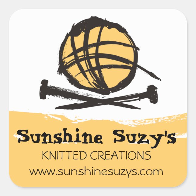 Stricknadeln für Sonderfarben Quadratischer Aufkleber (Vorderseite)