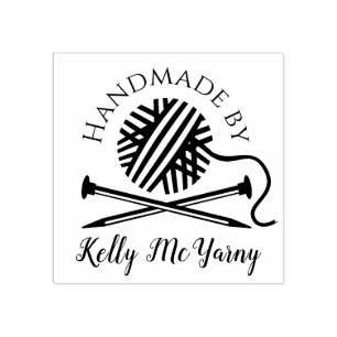 Stricknadeln, handgefertigt mit Liebe Briefmarke Gummistempel