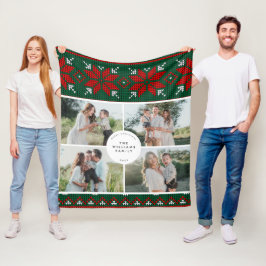 Strickpullover-Muster Familienfoto Fleecedecke