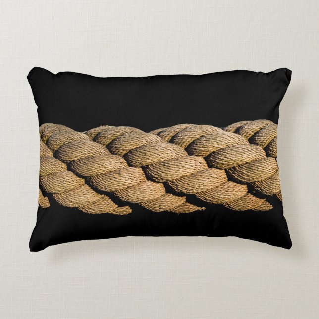 Strickschnurgewebe aus Leine Dekokissen (Vorderseite)