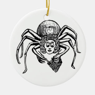 Strickspinne Keramik Ornament