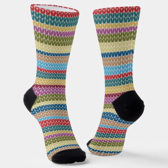 Strickstich-Streifenstil Socken (Gewinkelt)