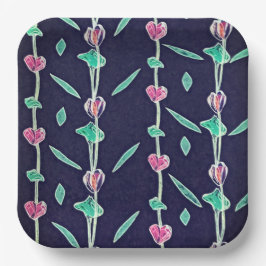 Strickte Blume Pappteller