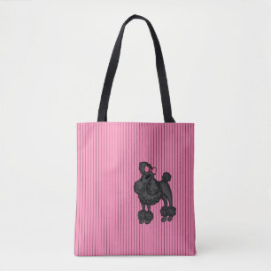 Strickte französische Poodle Tote Tasche