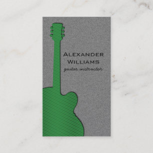 Strickte Guitar Music Business Card, helle grüne Visitenkarte
