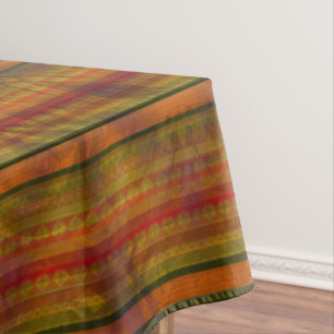 Strickte Herbstfarben Orange Black Green Modern Tischdecke