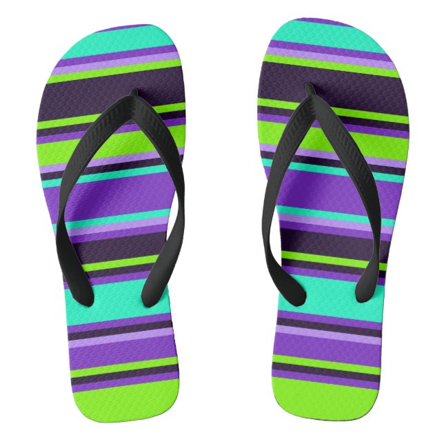 Strickte Lila Aqua- und Chartreuse Unisex Flip Flo Flip Flops (Fußbett)