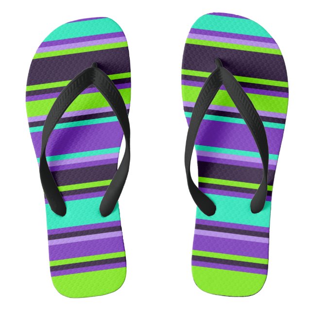 Strickte Lila Aqua- und Chartreuse Unisex Flip Flo Flops (Fußbett)