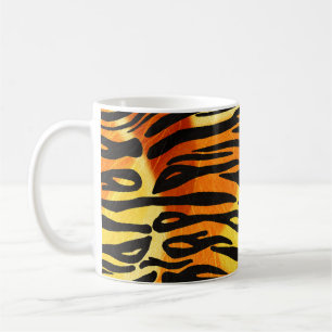 Strickte Tiger Fur Print Pattern Tasse