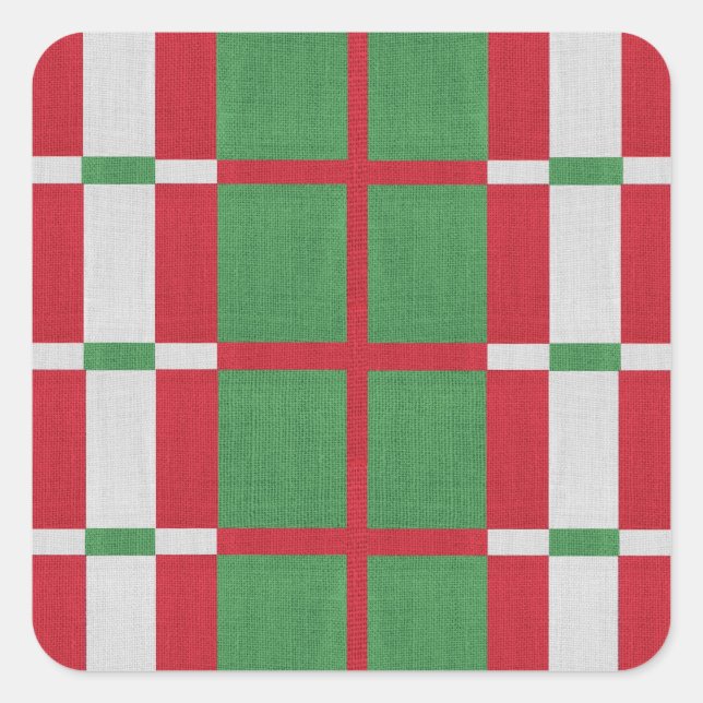 Strickwein Quadratischer Aufkleber (Vorderseite)