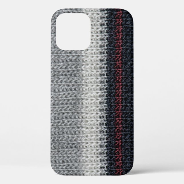 Strickwolle: rote, weiße Streifen. Case-Mate iPhone Hülle (Rückseite)
