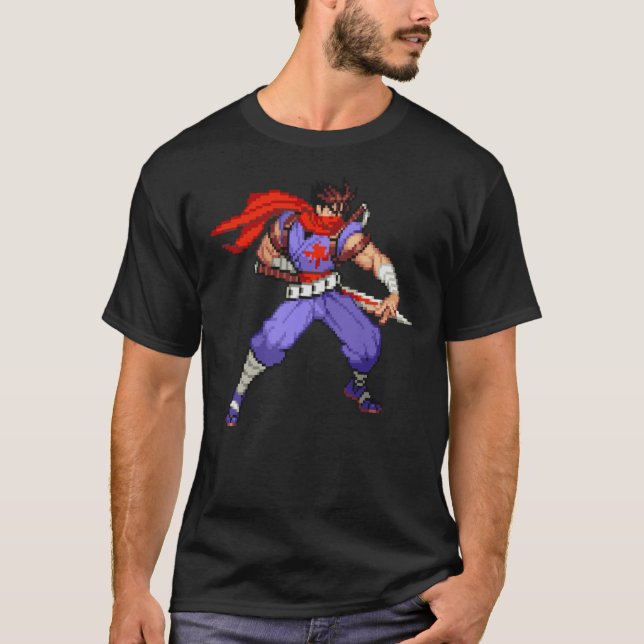 Strider Hiryu Haltung MvC2 Freund T-Shirt (Vorderseite)