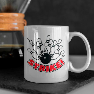 Strike - 10-Button-Bowling-Logo-Tasse Kaffeetasse