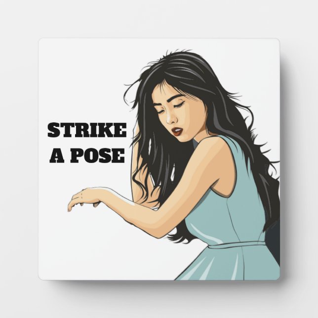 "STRIKE A POSE" ASIAN LADY FOTOPLATTE (Vorderseite)