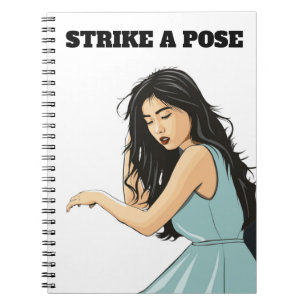 "STRIKE A POSE" ASIAN LADY NOTIZBLOCK