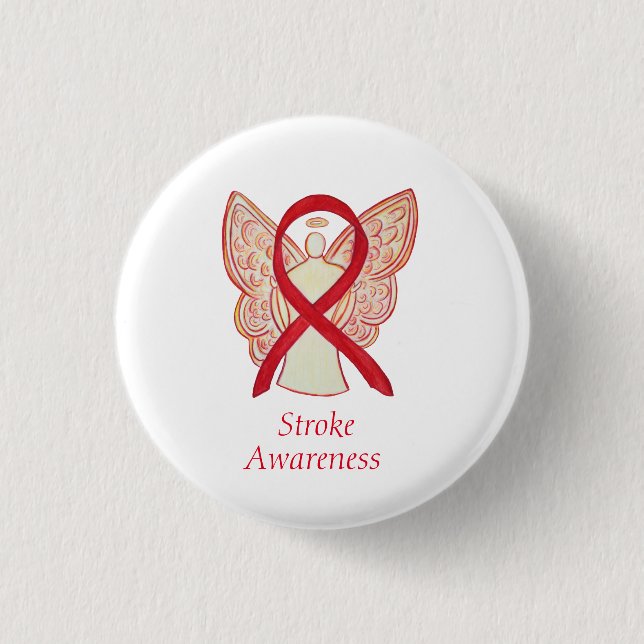 Strike Awareness Red Ribbon Angel Custom Art Butto Button (Vorderseite)