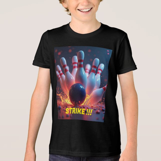 Strike beim Bowling Tri-Blend Shirt (Vorderseite)