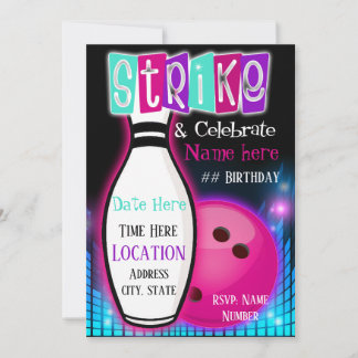 Strike Birthday card Einladung