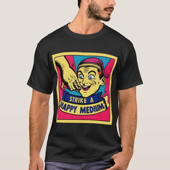 Strike ein glückliches Medium T-Shirt (Vorderseite)