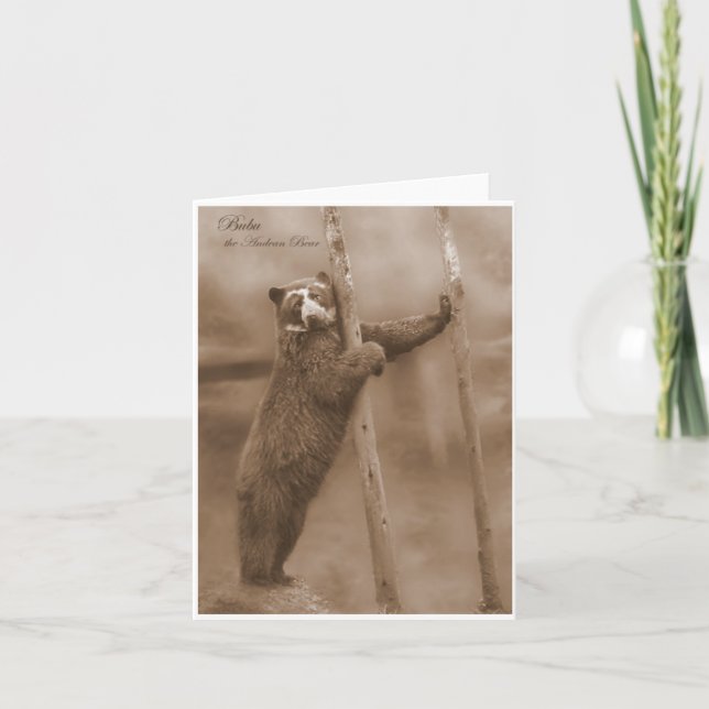 Strike eine Pose - Bubu, sepia notecard Karte (Vorderseite)