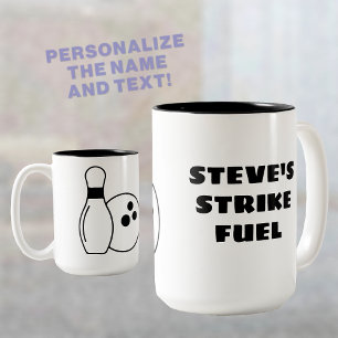 Strike Fuel Personalisiert Bowling Zweifarbige Tasse