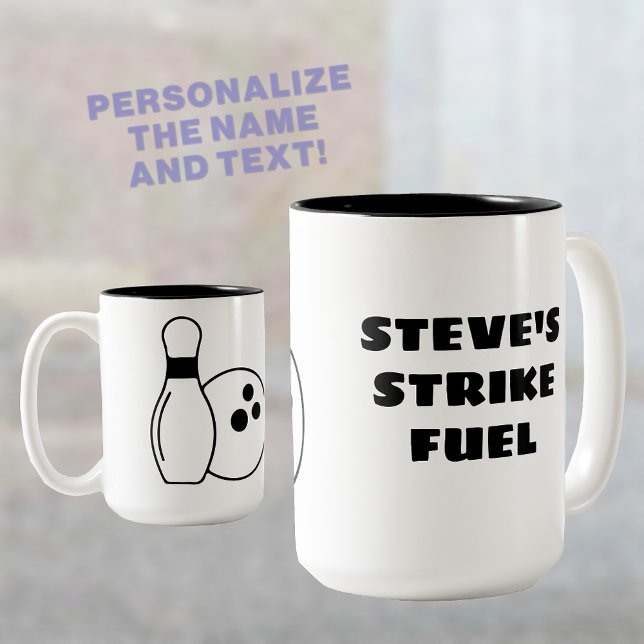 Strike Fuel Personalisiert Bowling Zweifarbige Tasse (🎳 Fuel your strikes in style! ☕)