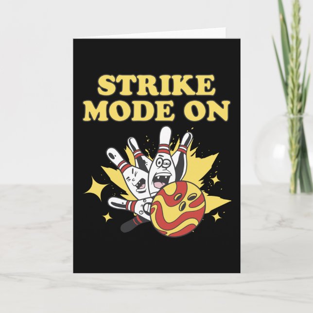 Strike Mode Bowling Player Bowling Gift Karte (Vorderseite)