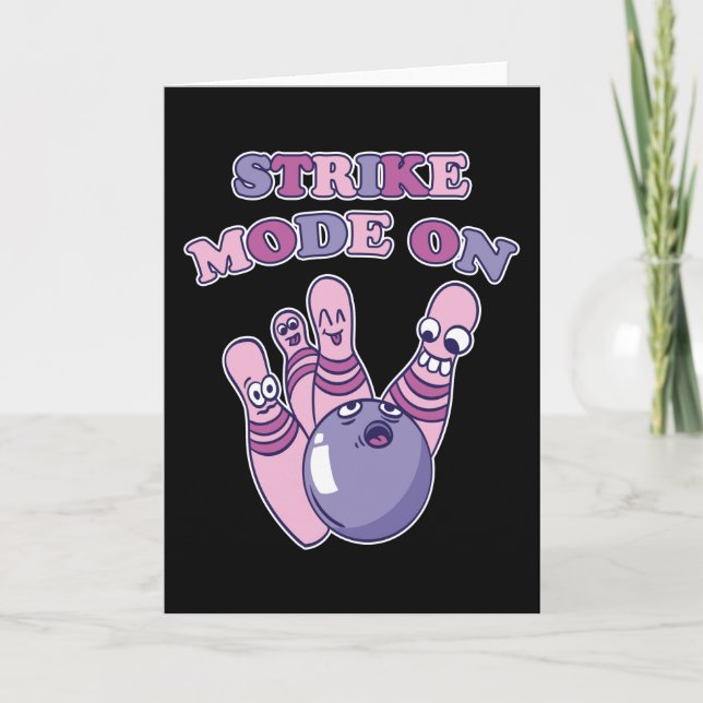 Strike-Modus-Bowling-Spieler-Bowling-Geschenk Karte (Vorderseite)