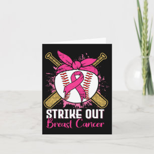 Strike Out Breast Cancer Awareness Day Pink Ribbon Karte