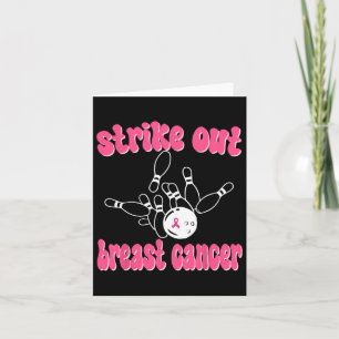 Strike Out Breast Cancer Awareness Day Pink Ribbon Karte