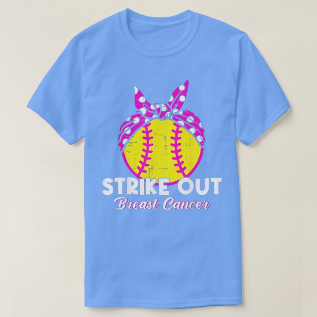 Strike Out Breast Cancer Awareness Day Pink Ribbon T-Shirt (Design vorne)