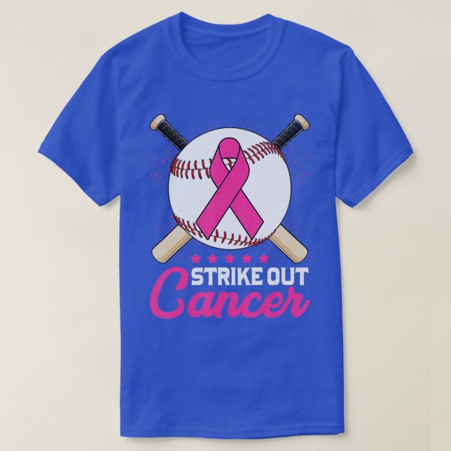 Strike Out Breast Cancer Awareness Day Pink Ribbon T-Shirt (Design vorne)