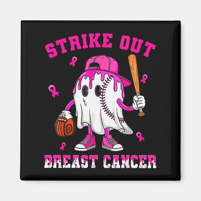 Strike Out Breast Cancer Shirt Boy Baseball Drip N Magnet (Vorne)