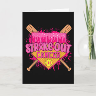 Strike Out Brustkrebs Krieger Softball Drip Zuhaus Karte